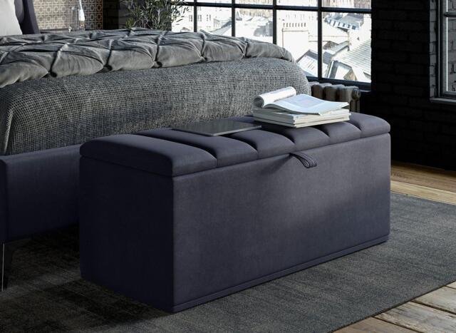 Enzo Upholstered Blanket Box - Blue