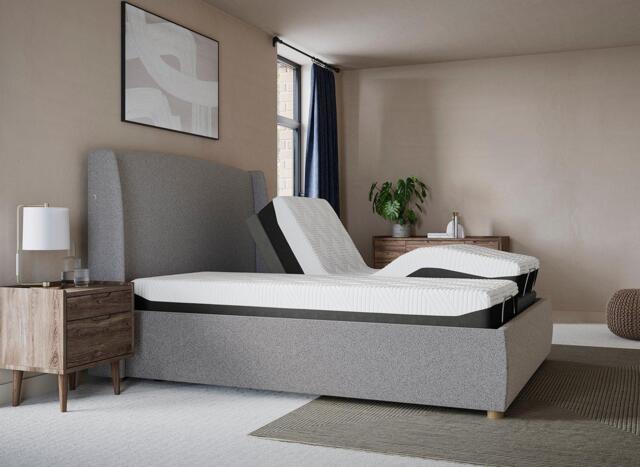 TEMPUR® Linford Sleepmotion Adjustable Upholstered Bed Frame - 5'0 King - Grey - image 1