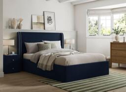 Silentnight Payton Upholstered Ottoman Bed Frame - 4'6 Double - Blue