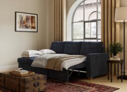 Larne 3-Seater Pull-Out Sofa Bed - Blue - thumbnail 2