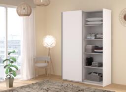 Theodore Small 2-Door Wardrobe - White - thumbnail 2