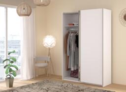 Theodore Small 2-Door Wardrobe - White - thumbnail 3
