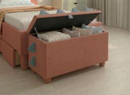 Frankie Velvet Finish Dino Storage Box - Orange - thumbnail 2