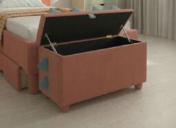 Frankie Velvet Finish Dino Storage Box - Orange - thumbnail 3