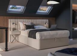 Madison Ottoman Hotel Bed Natural - 4'6 Double - Cream - thumbnail 1