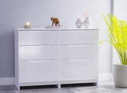 Houston 6-Drawer Chest - White - thumbnail 1