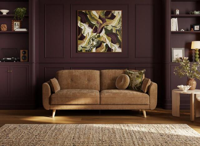 Ballymena 3-Seater Clic-Clac Sofa Bed - Brown - image 1