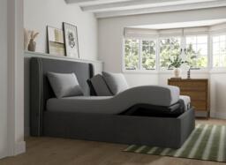 Silentnight Payton Ergomotion Adjustable Upholstered Bed Frame - 5'0 King - Grey - thumbnail 2