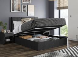 Ealing Upholstered Ottoman Bed Frame - 4'6 Double - Grey