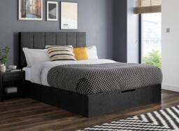 Ealing Upholstered Ottoman Bed Frame - 4'6 Double - Grey - thumbnail 2