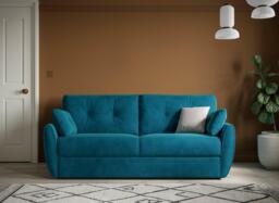 Vicenza 3-Seater Pull-Out Sofa Bed - Blue - thumbnail 1