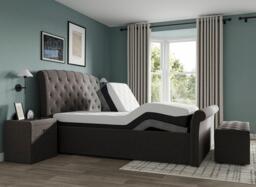 Paris Sleepmotion Adjustable Upholstered Bed Frame - 5'0 King - Grey - thumbnail 1