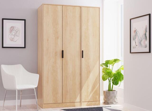 Dakota 3-Door Wardrobe - Brown - image 1