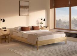 Philomena Wooden Platform Bed Frame - 4'6 Double - Brown
