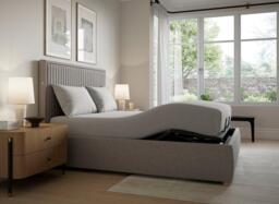 TEMPUR® Duxford Ergomotion Adjustable Upholstered Bed Frame - 5'0 King - Grey - thumbnail 2