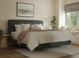 TEMPUR® Sensory Arc Upholstered Bed Frame - Grey - thumbnail 1
