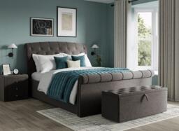 Paris Upholstered Ottoman Bed Frame - 4'6 Double - Grey