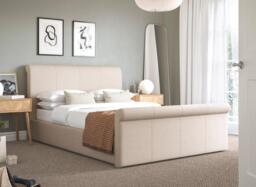 Wilson Upholstered Ottoman Bed Frame - 5'0 King - Cream