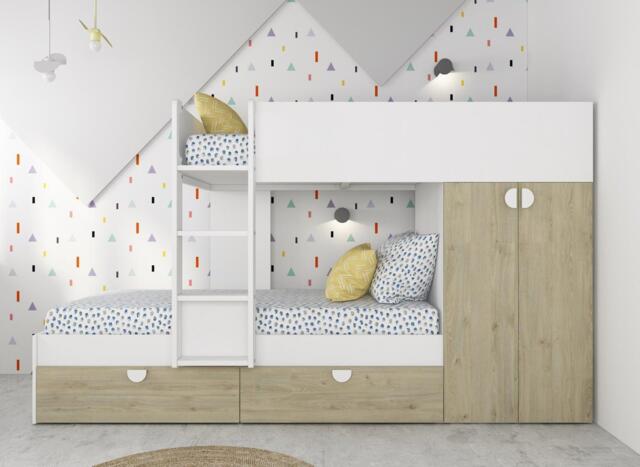 Wren Bunk Bed with Storage - 3'0 Single - White - image 1