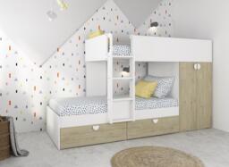 Wren Bunk Bed with Storage - 3'0 Single - White - thumbnail 3
