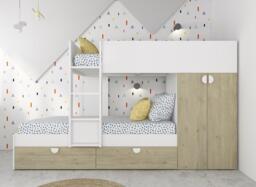 Wren Bunk Bed with Storage - 3'0 Single - White