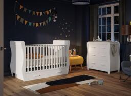 Dreams 2-in-1 Sleigh Chest & Changing Table - White - thumbnail 2
