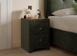 Kimberley Upholstered Bedside Table - Green