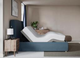 TEMPUR® Linford Sleepmotion Adjustable Upholstered Bed Frame - 4'6 Double - Blue - thumbnail 1