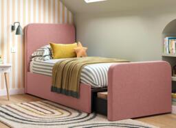 Margot Kids Upholstered Bed Frame - 3'0 Single - Pink - thumbnail 2