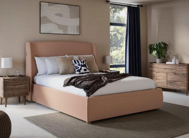 TEMPUR® Linford Upholstered Ottoman Bed Frame - 5'0 King - Pink - image 1