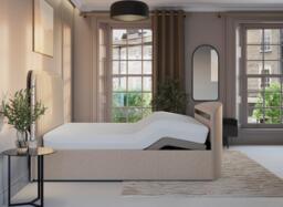 Alexis Adjustable TV Bed - 4'6 Double - Cream - thumbnail 4