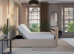 Alexis Adjustable TV Bed - 4'6 Double - Cream - thumbnail 3
