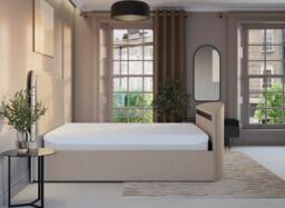 Alexis Adjustable TV Bed - 4'6 Double - Cream - thumbnail 2