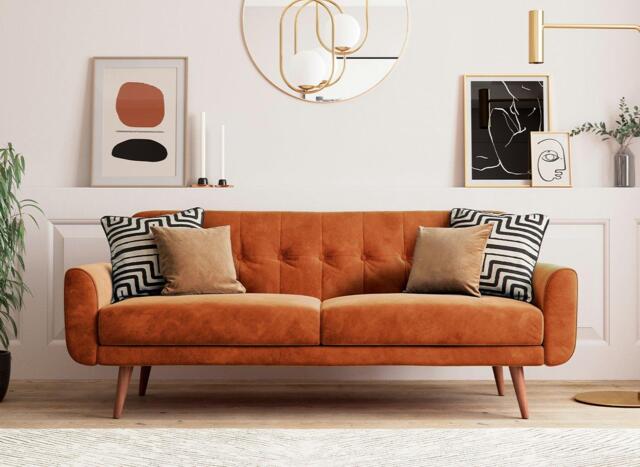 Gallway 3 Seater Sofa Bed - Orange - image 1