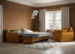 Vicenza 3-Seater Pull-Out Sofa Bed - Orange - thumbnail 3