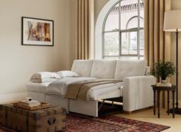 Larne 3-Seater Pull-Out Sofa Bed - Beige - thumbnail 2