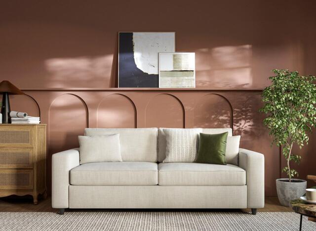 Elba 3-Seater Pull-Out Sofa Bed - Cream - image 1