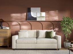 Elba 3-Seater Pull-Out Sofa Bed - Cream