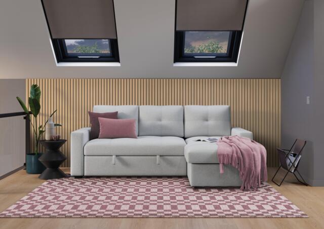 Cosmopolitan Armagh 3-Seater Corner Pull-Out Sofa Bed with Cup Holders - Grey - image 1