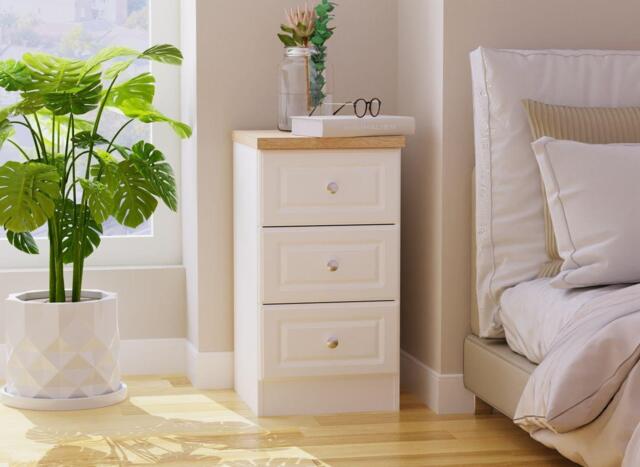 Texas 3-Drawer Bedside Table - White - image 1