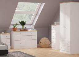 Texas 3-Drawer Bedside Table - White - thumbnail 2