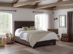 Jenkins Upholstered Ottoman Bed Frame - 4'0 Small double - Brown