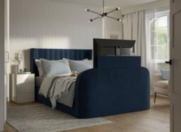 Foley TV Bed - 4'6 Double - Blue - thumbnail 1