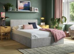 Louanna Upholstered Ottoman Bed Frame - 4'6 Double - Grey