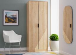 Dakota 2-Door Wardrobe - Brown - thumbnail 1