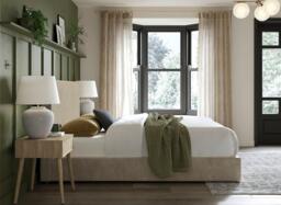 Josephina Upholstered Bed Frame - 5'0 King - Beige - thumbnail 2