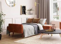 Gallway 3 Seater Corner Sofa Bed - Orange - thumbnail 2