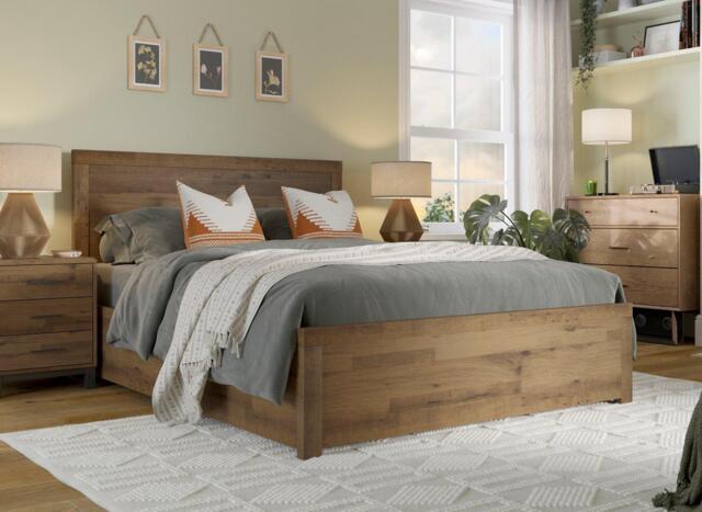 Tribeca Wooden Ottoman Bed Frame - 5'0 King - Brown - image 1