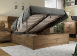 Tribeca Wooden Ottoman Bed Frame - 5'0 King - Brown - thumbnail 2