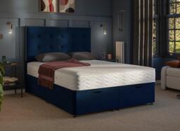 Dream Team Ottoman Divan Bed Base - 4'6 Double - Blue
